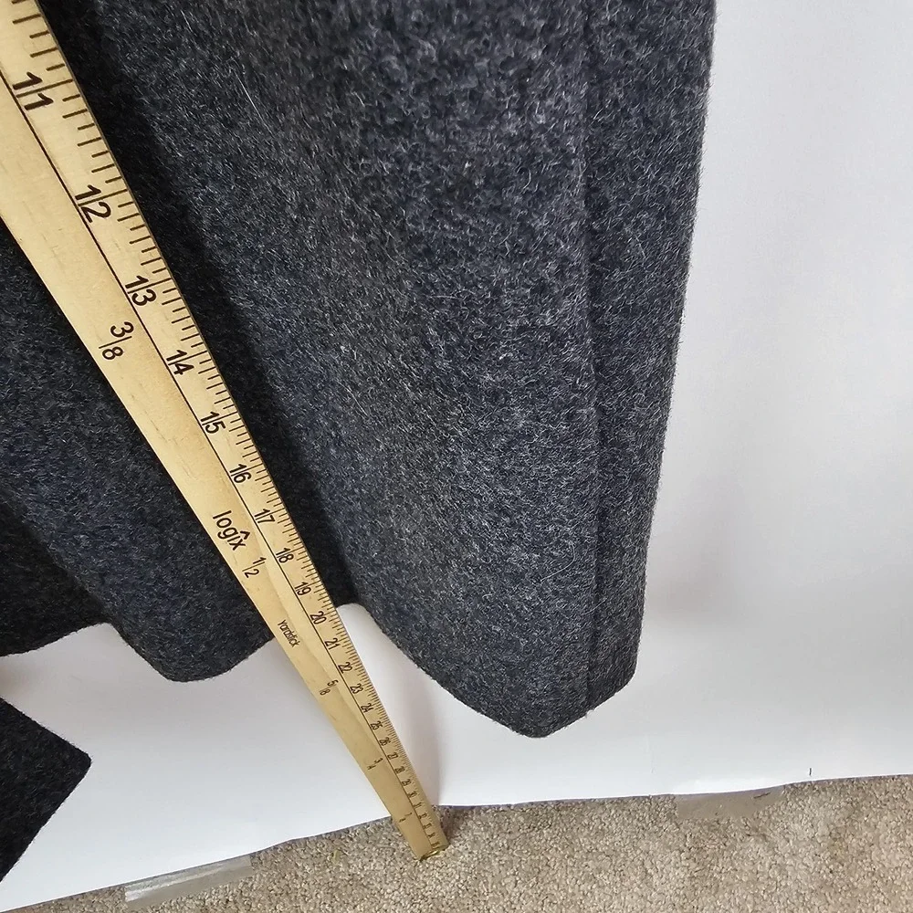 Express Womens Gray Wool Long Trench Coat Heavy Size 9/10